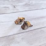 Vintage Clip On Earrings Two Tone & Faux Pearl Leaf Photo 2