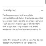 New Liberté Leather Prague Woven Tan Mules. Size 8 Photo 5