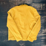 The Moon NWT  Mustard Yellow Blazer w green ruffle trim pearl buttons sz Small Photo 3