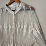 Cream colored lace sheer cardigan Size L Photo 5