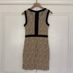 Max and Cleo  Lace Mini Dress Sleeveless Tan Black Contrast Lined Zip Up Zipper 8 Photo 1