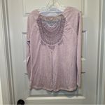 Others Follow Purple Scoop Neck Lace Crochet Accent Split Back Blouse size M Photo 8