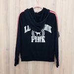 Y2K PINK Victorias Secret Womens Hoodie Size S Black Full Zip Sporty Bling Dog Photo 5