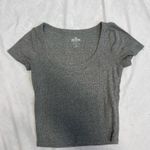 Hollister  scoop neck tight light grey top Photo 0