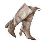 Charles David NEW  Dysfunctional Leather Stacked Heel Knee-High Boots Suede Photo 3