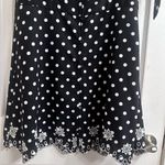 EXPRESS Black and White Polkadot Sort Sleeve Sundress With Embroidered Hemline Photo 1