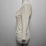 Add 'Worth Draped Cowl Neck Top Elegant Party Blouse Gathered 3/4 Sleeve Size M Photo 2