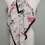 Oriental fan design square silk scarf Photo 1