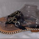 Vince Camuto  Black/Silver Flip Flop Sandals Made In Brazil Size 6.5 Photo 2