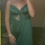 Hello Molly Green Satin And Lace Spaghetti Strap Maxi Dress Woman’s Size 6 Photo 4