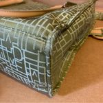 Diane Von Furstenberg  GREEN CANVAS & TAN LEATHER WEEKENDER TRAVEL BAG Photo 9