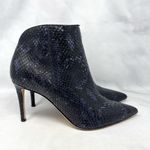Giuseppe Zanotti  Snakeskin Leather Pointed Toe Mid Stiletto Heeled Ankle Boots Photo 1