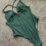 Shade & Shore  Green one-piece swimsuit with adjustable straps and removable padding  Photo 2