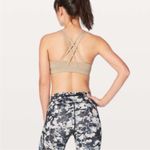 Lululemon Energy Bra Crepe Tan Strappy Sports Bra Medium Support Size 2 Active Photo 1