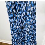 Monique Lhuillier ML Blue Black Melanie V-Neck Maxi Chiffon Dress size 6 Photo 6