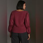Anthropologie  NWT Maeve Burgundy Poet Sleeve Blouse Size XS Photo 11