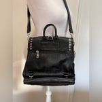 JOSEKO Black Leather Stud Rivet Crossbody Purse Shoulder Bag Vintage Multi Wear Photo 3