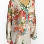 Anthropologie Aratta Silent Journey Floral Silk tunic blouse size M White Size M Photo 2