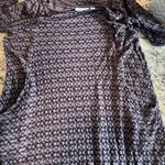 Long Sleeve Print Dress Round Neck Casual Brown‎ Black Brown Size XL Photo 5