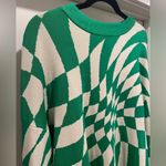 Edikted Green & White Checkered Print Morphy Oversized Sweater - XS/S Photo 5