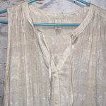 prAna  Natassa Crinkle Tunic top sleeveless M v neck pockets cream pullover Photo 3