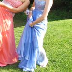 La Femme Periwinkle Strapless Prom Dress Photo 7