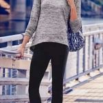 Athleta  No Sweatin’ It Sharkbite Gray Heather Hi-Lo Top Size Medium Photo 4