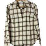 Old Navy  Beige & Brown Plaid Classic Long Sleeve Button Down S Photo 0