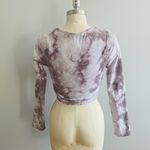 Blue Blush Long Sleeve Tie Front Tie Dyed Top- Size Medium- NWT Photo 3