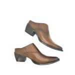 Frye  Sacha Mule Western Brown Leather Slip-On Bootie Size 7 Cowboy Western Mule Photo 8