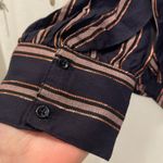 Hinge NWOT Macy’s Navy and Copper Blouse Photo 1
