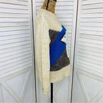 Urban Outfitters Pins & Needles Fuzzy Polar Bear Sweater Beige Blue Medium Crew Neck Photo 3