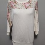 Forever 21  cream floral lace contrast dolman sweatshirt size medium Photo 0