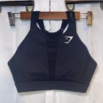 Gymshark Sports Bra Mesh Neckline 2.0 Padded High Support Bra Size Small Black Photo 1