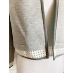 T Tahari Tahari • Grey White Crop Larissa Neoprene Blazer Photo 1
