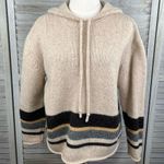 Moda  INT'L Vintage 90's Hooded Wool Sweater Tan w Stripes-Large Photo 0