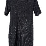 Vintage Styleworks silk black sequins evening party dress 80s retro size 6 Photo 0