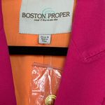 Boston Proper  Cotton Pink Blazer Gold Buttons Long Sleeve‎ Preppy Size 8 NWOT Photo 2