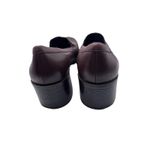 Croft & Barrow Womens Brown Chantal Leather Slip On Block Heel Shoes Size 7M Photo 3