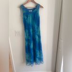 Studio I Studio 1 Blue Sleeveless Mermaid Chiffon Midi Dress Size 10 Photo 4