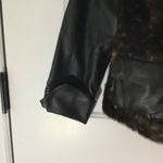 ADRIENNE LANDAU FAUX LEATHER FAUX FUR JACKET. XS Brown Photo 3