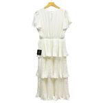 Lulus  Twirl-wind Romance White Satin Tiered Midi Dress size Medium NWT Photo 5
