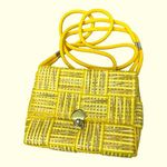 Vintage Warren Reed Italian
Handbag Purse Vintage Beige
Yellow Gld Glitter Weave Yellow Photo 1