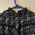 Loft Ladies size small  dress shirt navy floral Photo 1