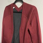 Lululemon Reversible Cardigan Sweater Maroon Charcoal Photo 4