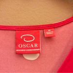 Oscar de la Renta  Faux Wrap Polka Dot V Neck‎ Tunic Red White Medium Photo 2