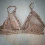 Aerie  Lace Strappy Padded Plunge‎ Bralette Brown/Pink Size L Adjustable Hooks Photo 1