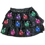 Peach Love California Holiday Sequin Ornament Mini Skirt Christmas Black Pink Size Small Party Sparkle Photo 3