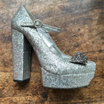 Alice + Olivia  Gizelle Silver Glitter Heels
Size 7.5 or 38.5 Photo 5