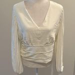 White House | Black Market NWT Petite Pintucked Banded Bottom Blouse Sz LP Photo 1